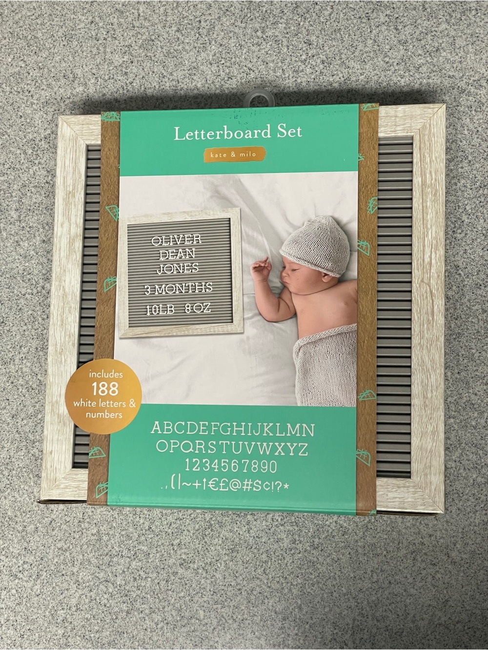 Letterboard Set with White Letters - Gray Frame
